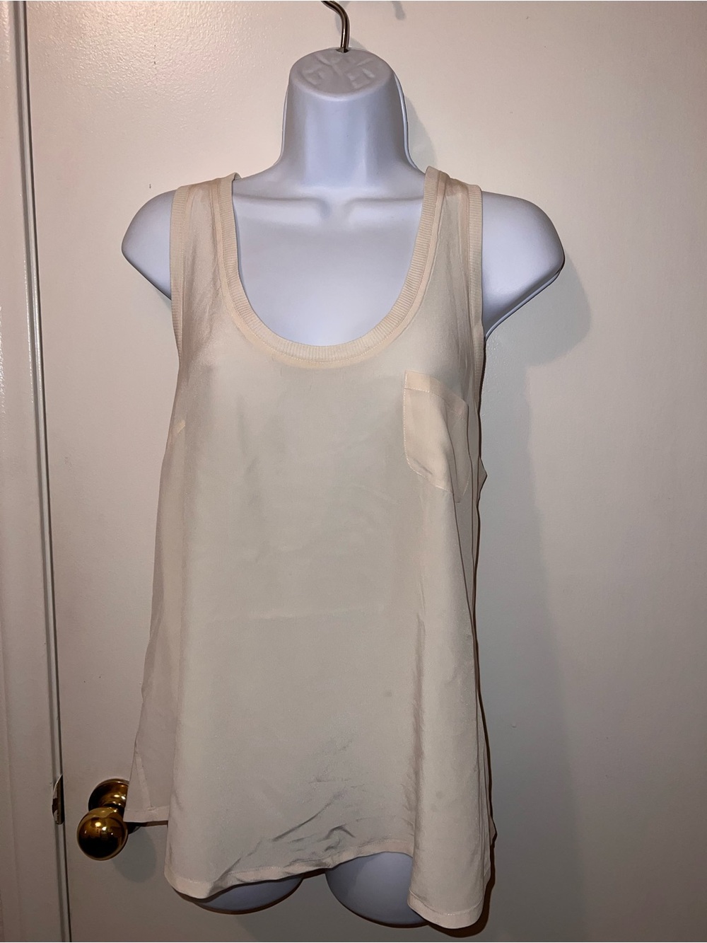 Silk Women's Cream Scoop Neck Tank Top